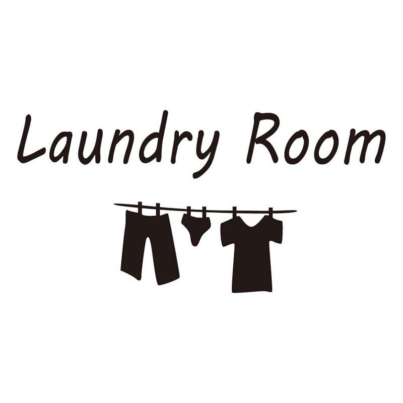 Laundry Room Sign Wall Stickers Room Decoration Removable Art Mural Home Room Decor Wallpaper On the Wall For Washing Machine