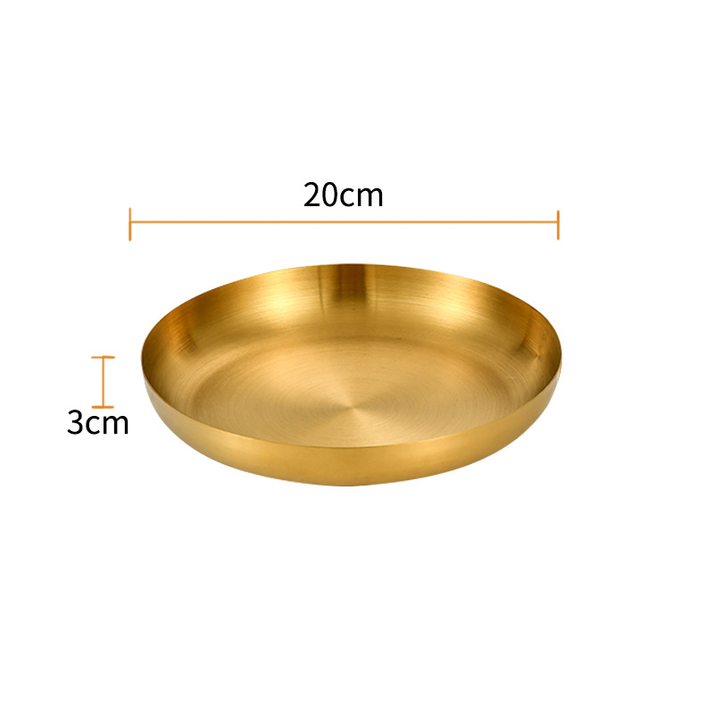 Durable Stainless Steel Golden Sliver Frying Pan Steak Skillet Roasting Cooking Pots Kitchenware Kitchen Cookware Accessories: YELLOW