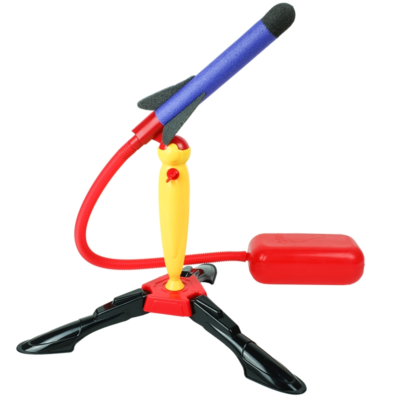 Lanceur de fusée jouet pour enfants, tirs jusqu&#39;à 100 pieds, fusées en mousse colorées et support de lanceur robuste avec tapis de lancement