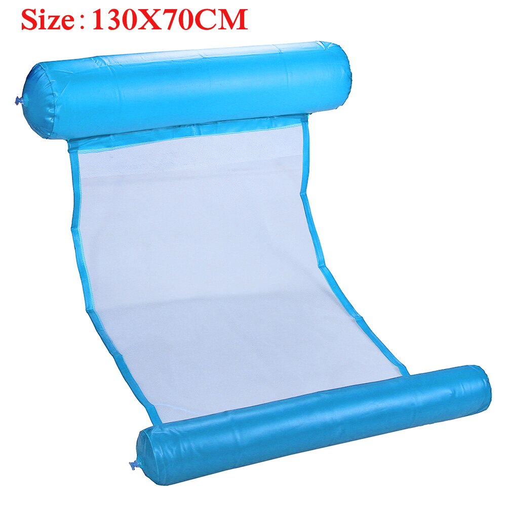 Hamaca de agua flotante reclinable, colchón de aire inflable plegable de PVC, colchonetas para piscina, cojín de playa, silla para dormir: D Light Blue