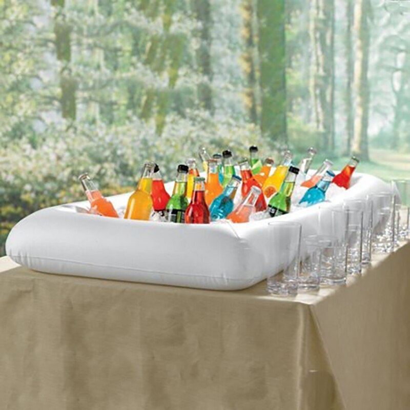 134 x 64cm uppblåsbara ölkylare bord pool flottör sommar vattenparti luftmadrass ishink servering/salladsbar bricka