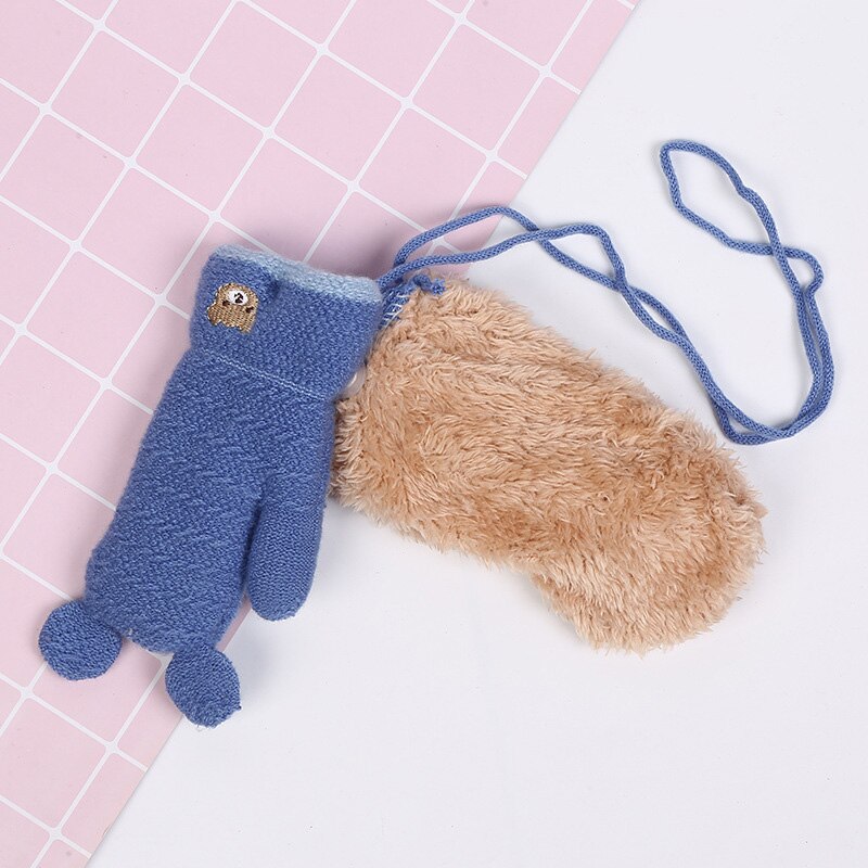 Guantes de invierno para niños de Evrfelan, mitones de algodón de punto con forma de dibujos animados, coloridos guantes y mitones de invierno para niños y niñas