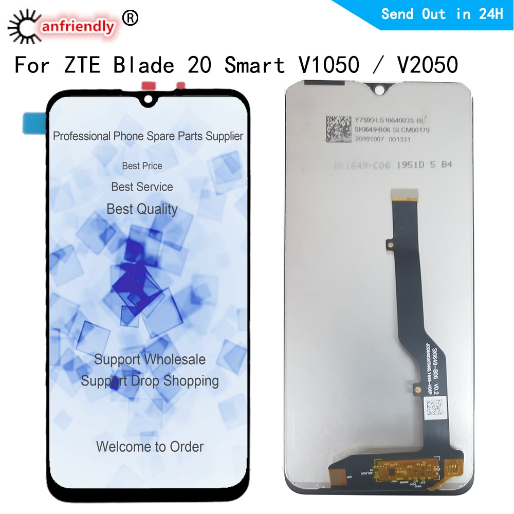 6.49 pollici per ZTE Blade 20 Smart V1050 V2050 Display LCD e Touch Screen Digitizer Sensor con telaio per Blade 20 Smart