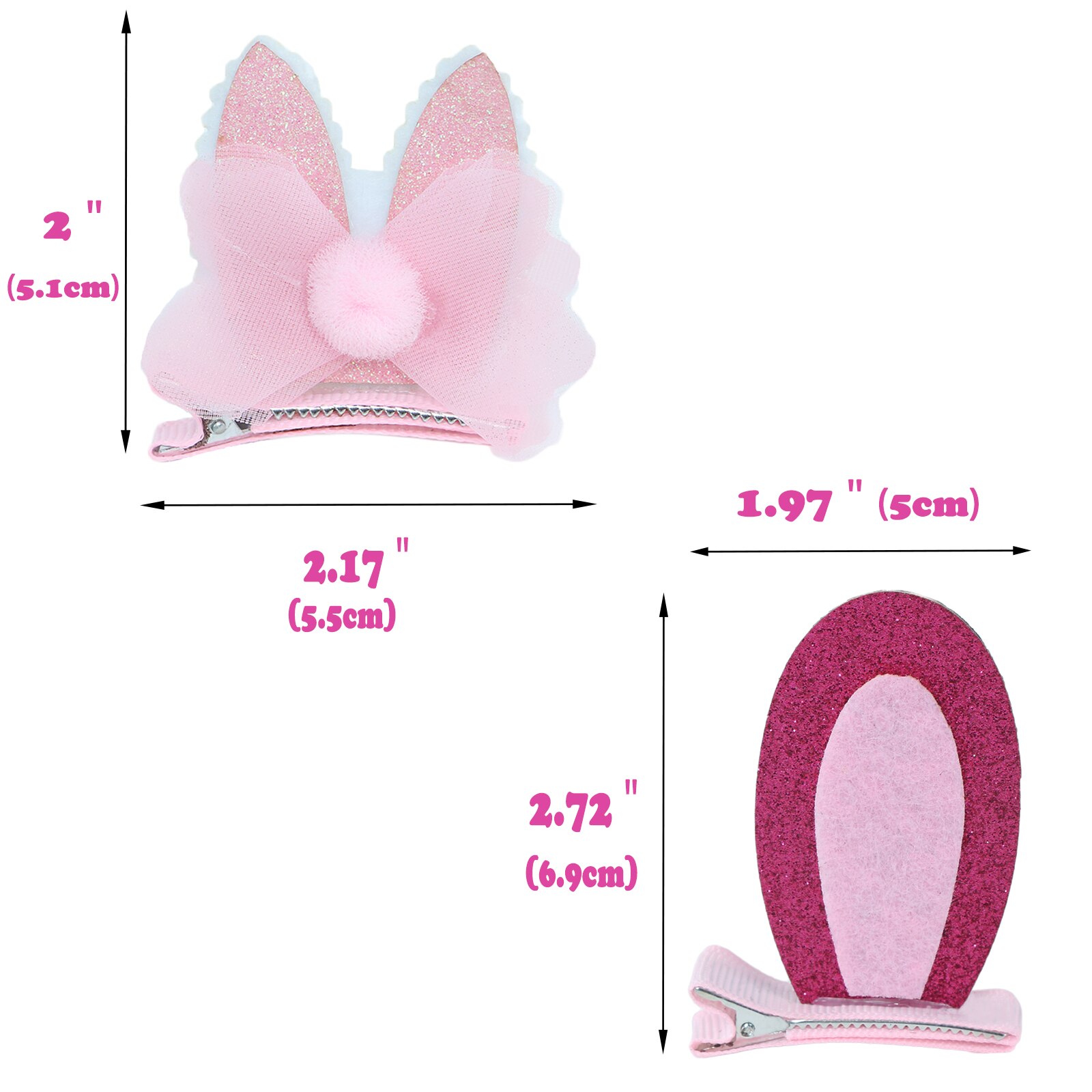 2 Stks/set Mode Schattige Haarspelden Voor Meisjes Glitter Haar Clips Cartoon Bunny En Kat Oren Haarspeldjes Kids Vrouwen Haar Accessoires