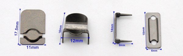 60 sæt / parti han -006 4-- delte buksekroge metal messing knapper sølv nikkel / sort nikkel / bronze farve