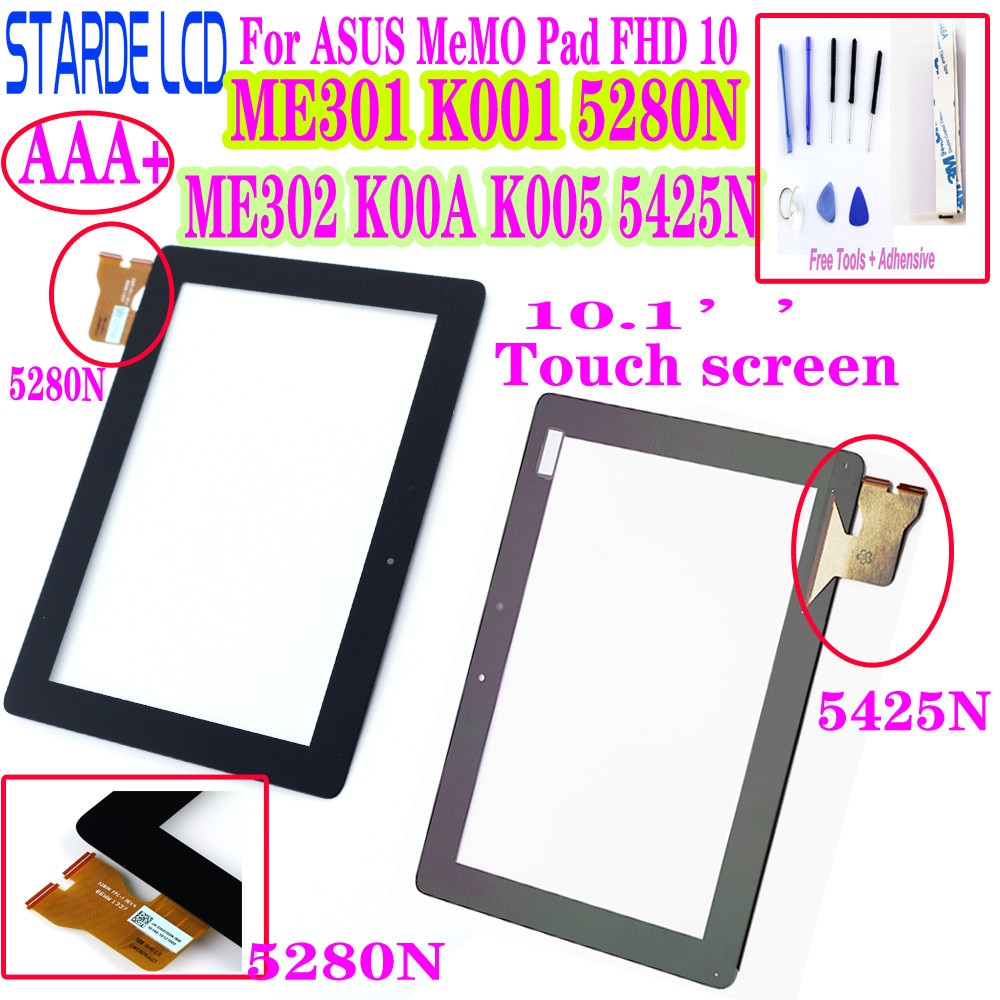 AAA+ Touch Screen Digitizer For ASUS MeMO Pad FHD 10 ME301 K001 5280N ME302 ME302C ME302KL K00A K005 5425N FPC-1