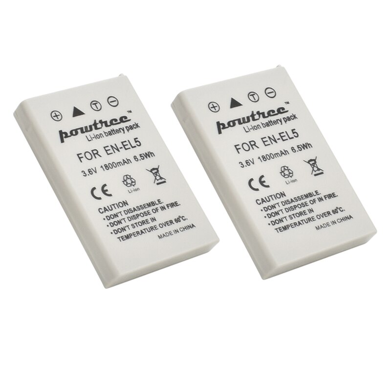 3.6v 1800mAh EN-EL5 EN EL5 ENEL5 batteries Li-ion Camera Battery For Nikon Coolpix P90 P100 P500 P510 P520: 2 Piece Battery
