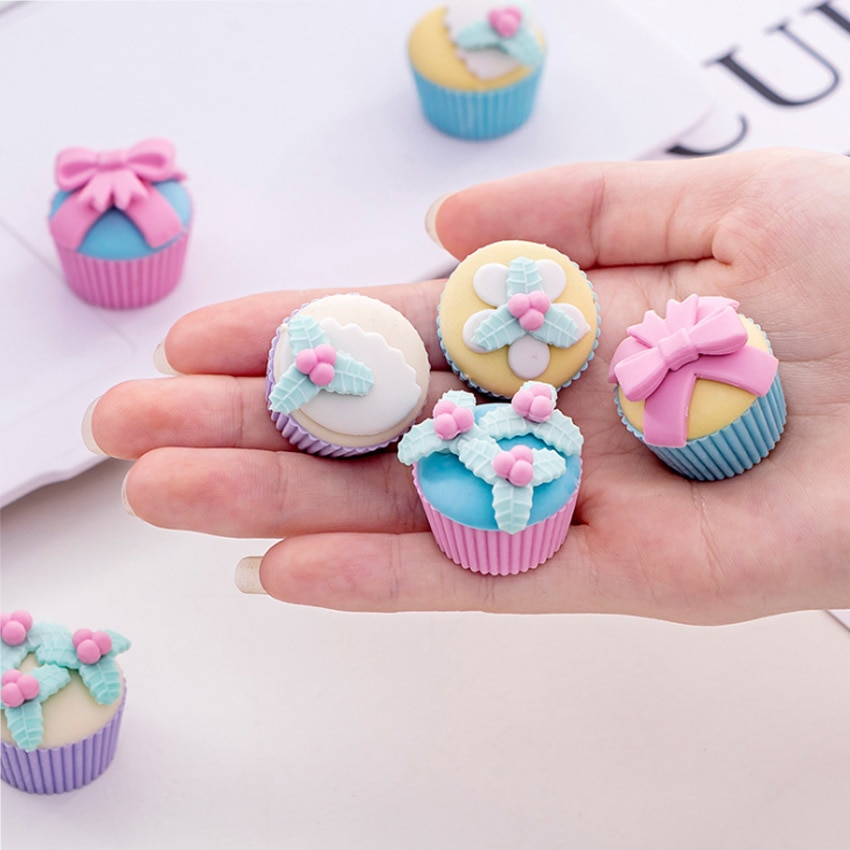 4 pcs/lot mignon fantaisie Dessert gâteau crayon gommes pour bureau école enfants prix écriture dessin étudiant