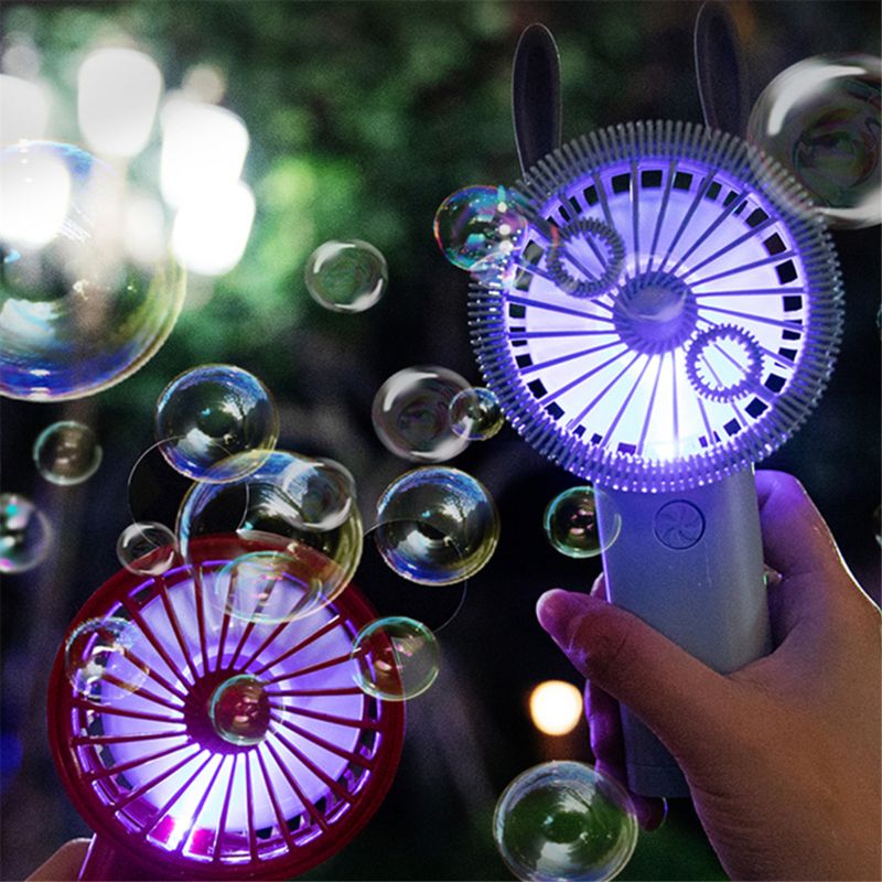 Bubble Fan Kids Toy Summer Usb Mini Fan Bubble Machine Bubble Maker