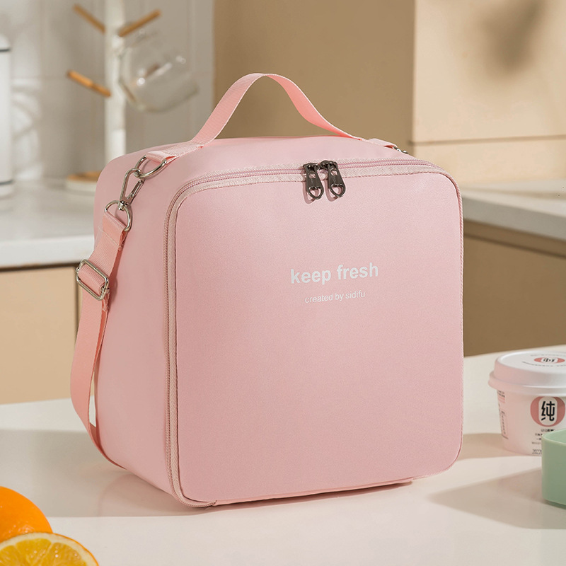 One-shoulder Bento Bag Student Lunch Box Bag Lunch Bag Office Worker Carrying Lunch Bag Thermal Insulation Bag: Gold