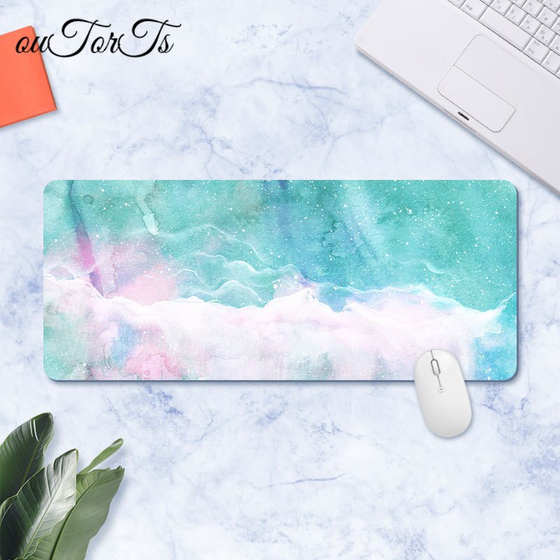 Mouse Pad Gamer Waterproof Large Marble Desk Pad Kawaii Desk Mat Computer Keyboard Table Decoration Cover Gaming Player Mice Mat: 300x800x2mm 7