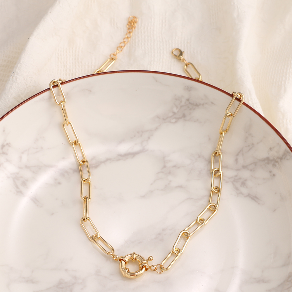 #39 punk metal tyk kæde choker halskæde dame trend hip hop gylden metal chunky kæde krave halskæde smykker