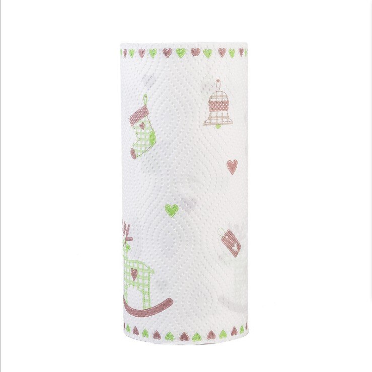 Chiffon de cuisine jetable, papier de cuisine unique, papier de chiffon paresseux de nettoyage, absorbe l'huile de l'eau essuyer petite serviette torchon: Festive Fawn