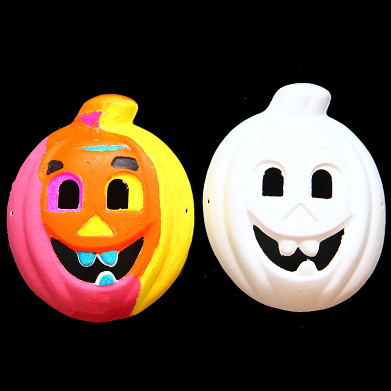 5 Stks/partij 17X22Cm Pulp Pompoen Masker Verf Onvoltooide Halloween Masker Kleuterschool Diy Handgemaakte Materiaal Kid Arts En ambachten Oem