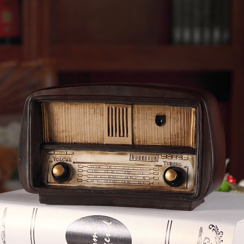 Europeisk hartsradio modell nostalgi smycken gammal radio hantverk bar heminredning tillbehör imitation antik