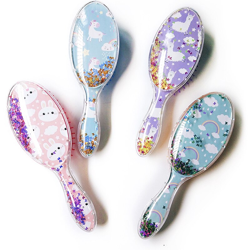 1pc Karikatur Niedlichen Ebene Anti-statische Haar Pinsel Massage Kamm Dusche Nass Detangle Haar Pinsel Salon Haar Styling werkzeuge Art Mädchen