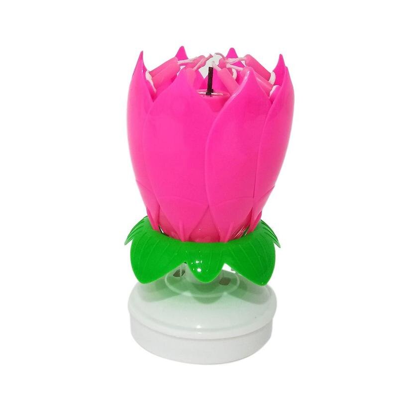 Music Cake Candle Rotating Flower Candle Birthday Art Candle Lights Party Diy Cake Decoration Best For Girl Friend: B