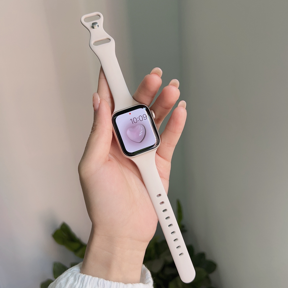Siliconen sport Voor apple watch band vrouwen Ultra 49mm serie 9-8-7 41mm 45mm correa 44mm 40mm armband voor iwatch 6 5 4 SE Band: Ivoor / 15Mm