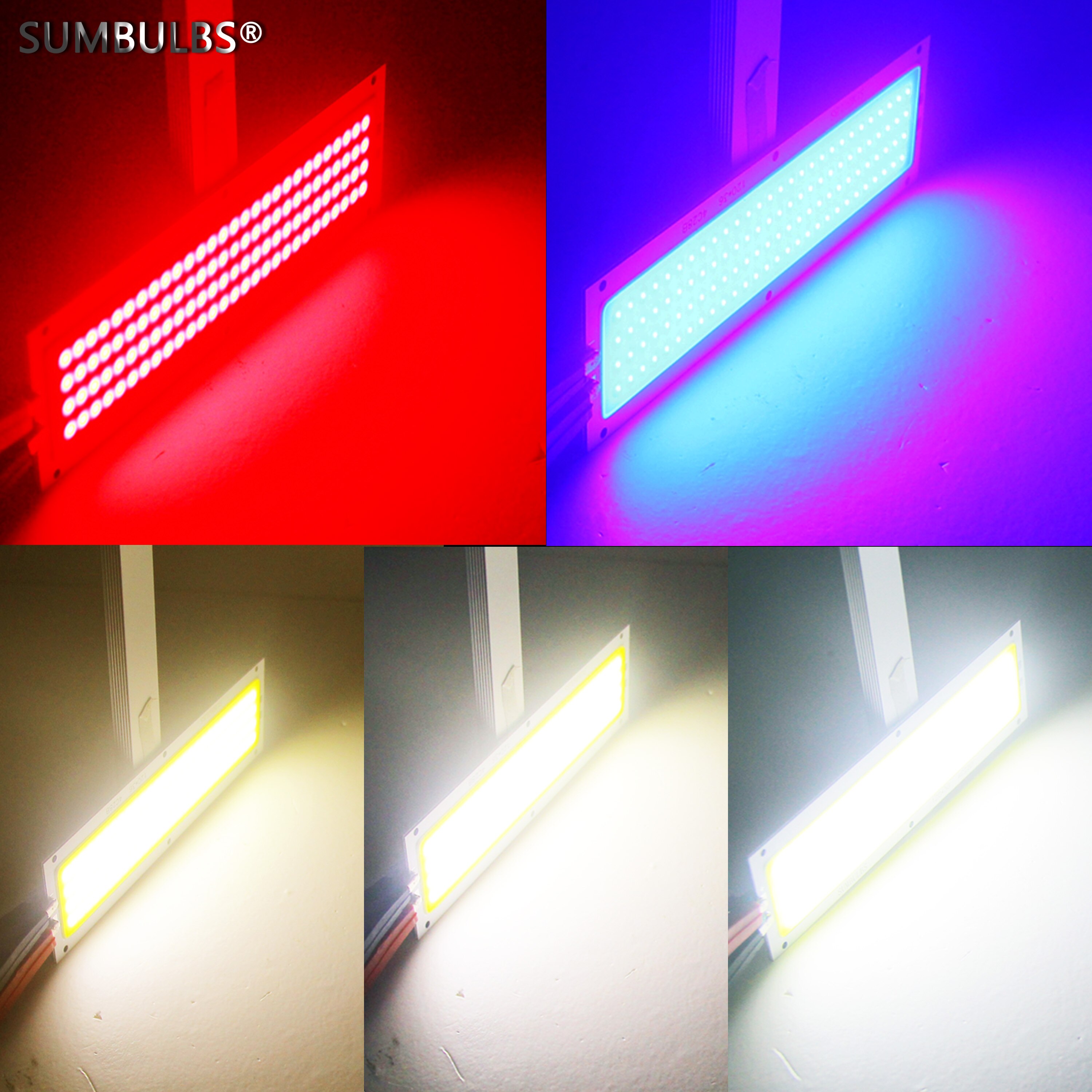 SUMBULBS 1200LM 12W DC 12V COB LED Light source Bulb 12CM 120*36mm LED Strip 5 colors Panel Module Light Emitting Diode