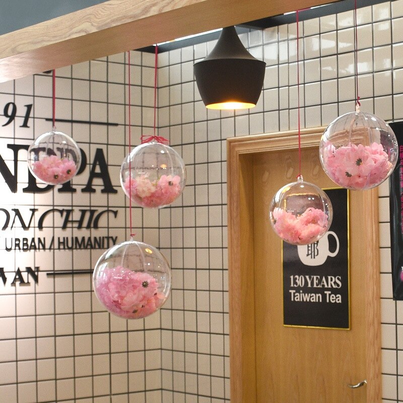 2pc kerstversieringen voor bruiloften, bal, transparant, open, plastic, doorzichtig, ornament, kinderen 20cm & 12cm