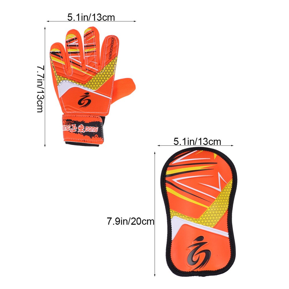 Conjunto de equipo de protección de Portero De Fútbol para niños, incluye 1 par de espinilleras y 1 par de tamaños 7 (azul)