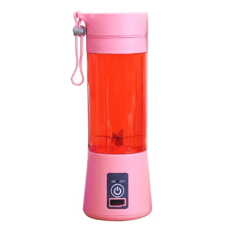 Mini licuadora portátil de 380ML para batidos y batidos, exprimidor de frutas de viaje recargable por USB, vaso de jugo para licuadora de frutas manual: BLANCO