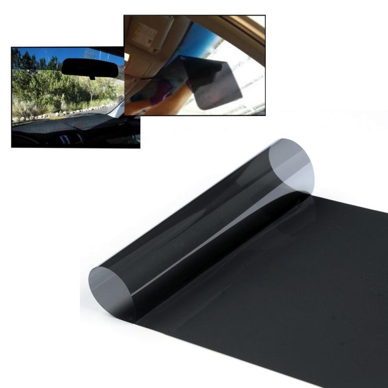 20cm x150cm bil solfilm forrude tonet i sort klar anti-uv film vinduesglas ridsefast mærkat biltilbehør