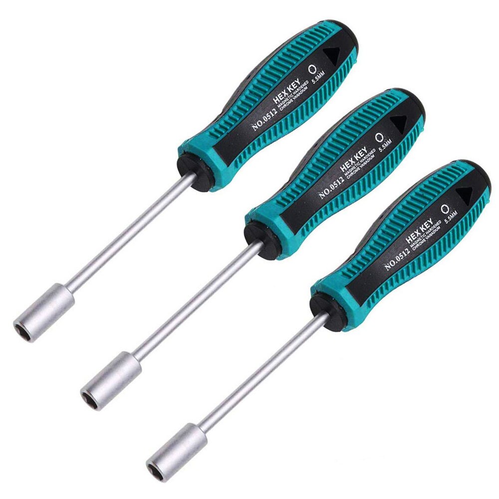 3.5 4 5 5.5 6mm Socket Screwdriver Steel Socket Wrench Hex Key Spanner Nut Driver Hex Wrench Hexagonal Screw Driver Repair Tool