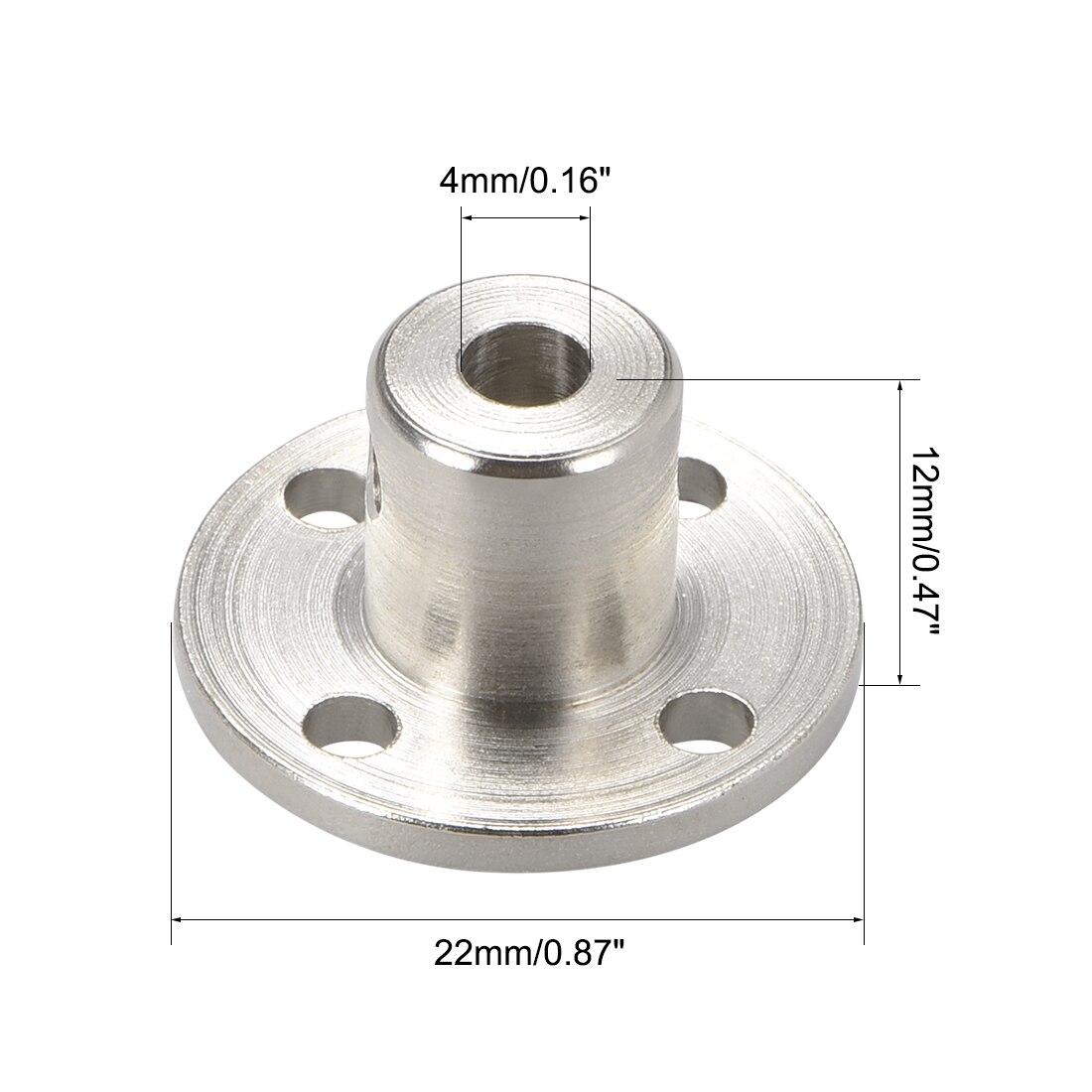 uxcell 4mm Inner Dia H12xD10 Rigid Flange Coupling Motor Guide Shaft Coupler Motor Connector for DIY Parts