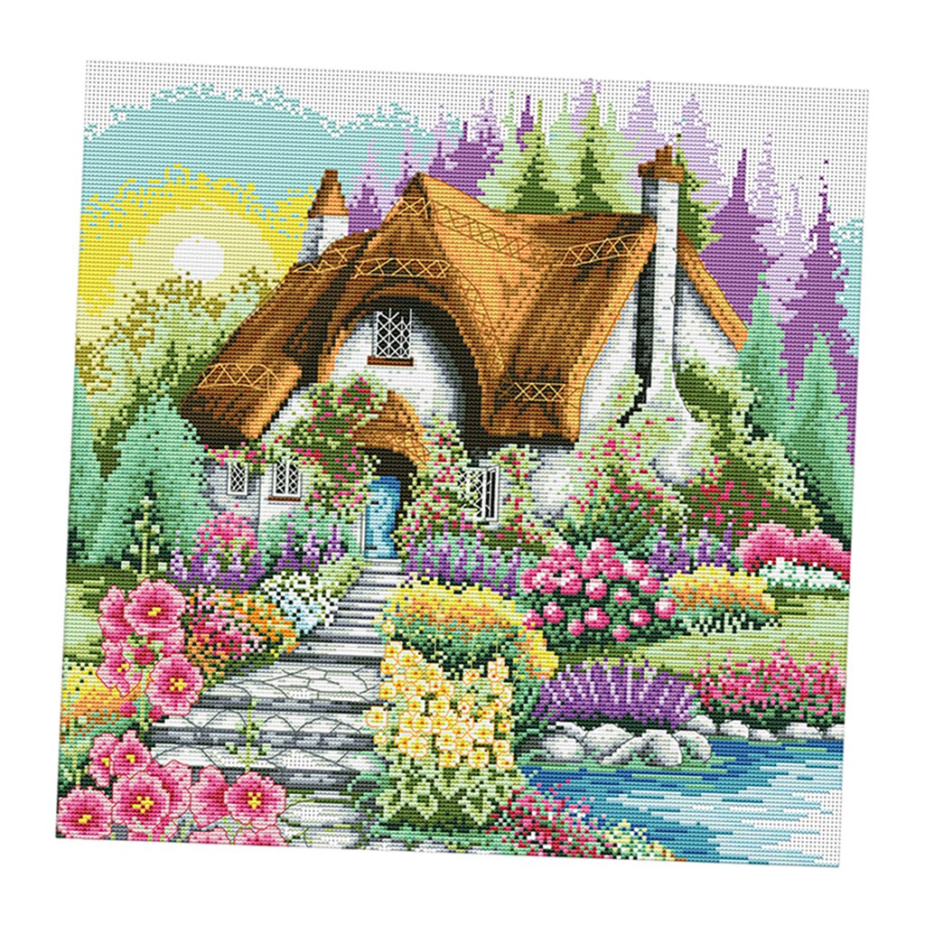 1 conjunto diy moderno kits de ponto cruz needlework kits com padrões de casa para