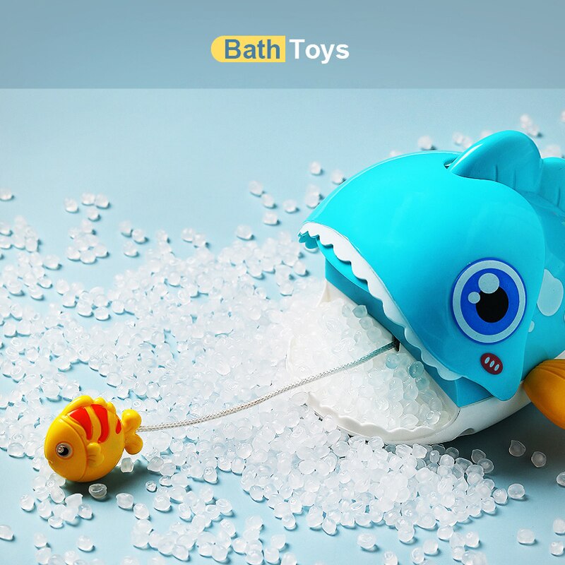 Gorąca sprzedaż zabawki robić kąpieli mechaniczna zabawka delfin gruba ryba zjada małe ryby zabawna zabawka kąpiel dziecięca zabawki wodne wanienka wysokiej jakości