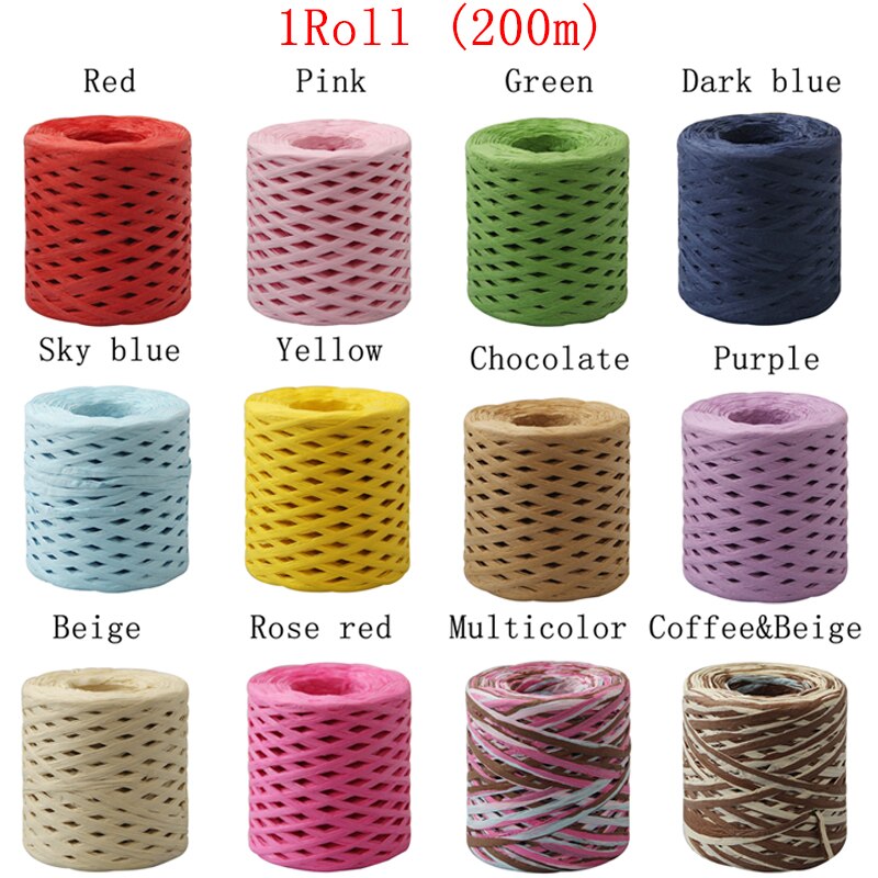 200M Paper Rope Raffia Ribbon Natural Lace Rope Bo... – Vicedeal