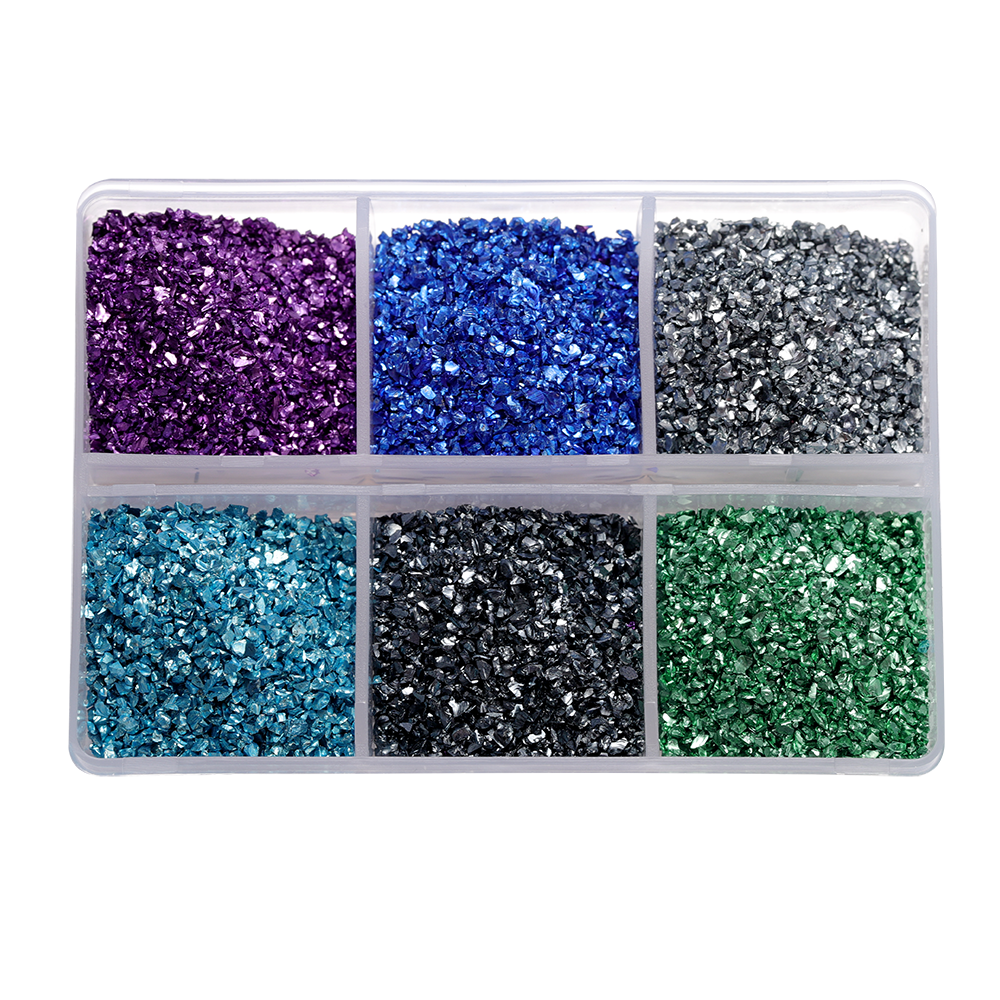 30 g/caja de piedras de vidrio triturado, relleno de resina, piedra rota Irregular para bricolaje, molde de resina epoxi, manualidades, Material de decoración de uñas: Blanco