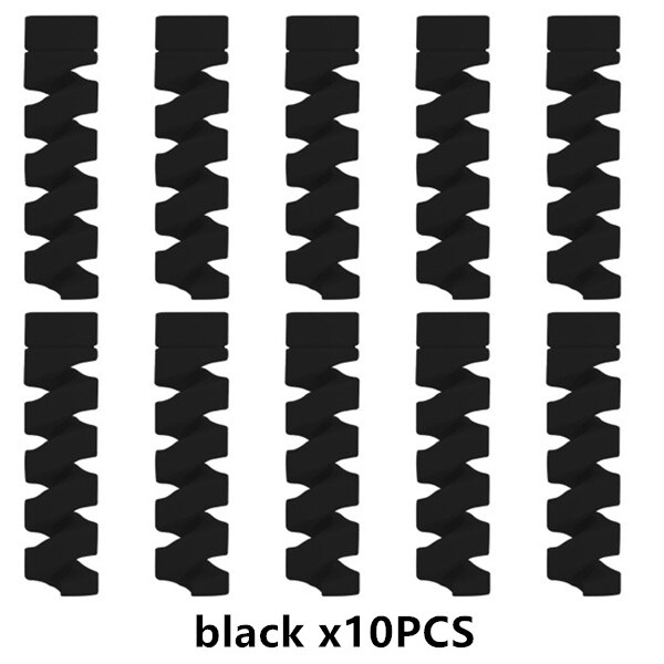 Wire oplot na kable klip kabel do ładowarki Protector do telefonów uchwyt na kabel USB zarządzanie kablami organizer do kabli do myszy słuchawki: 10PCS Black