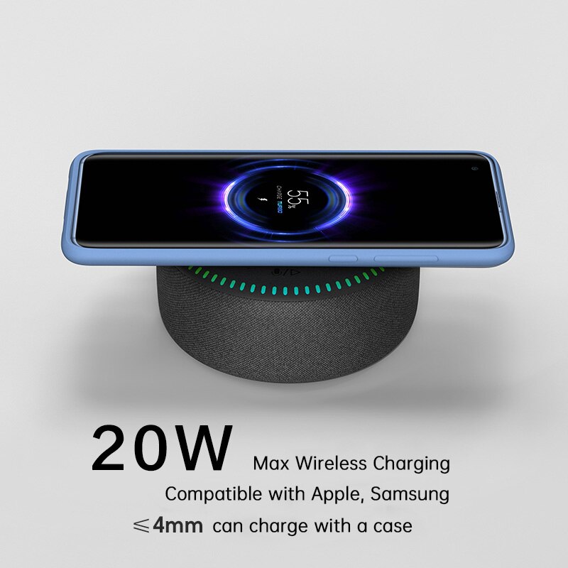 ZMI chargeur sans fil 20W Max Bluetooth 5.0 haut-parleur pour Mi 9/10 (Pro) (autre 10W Max avec chargeur ) 7 lumière de couleur FOD sécurité