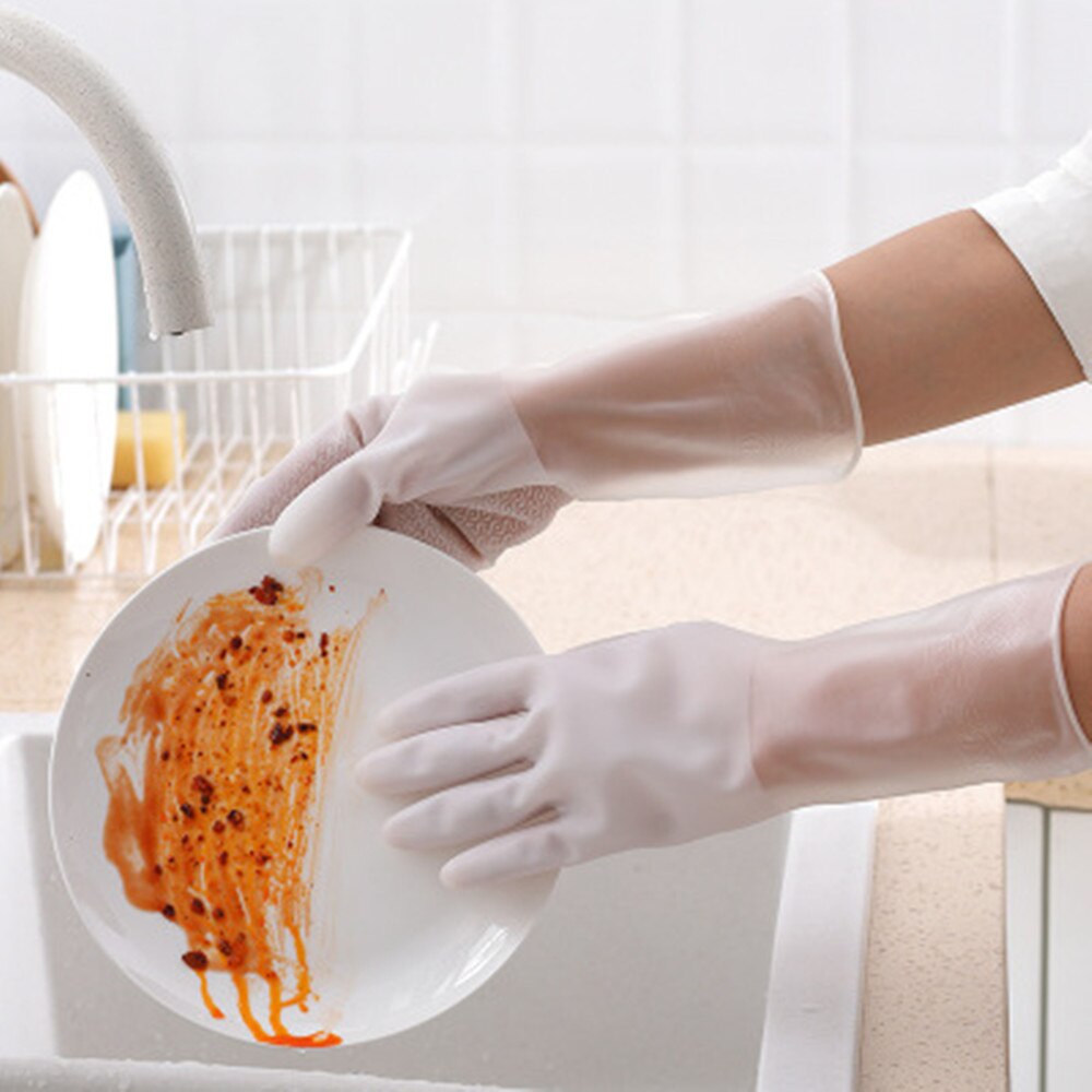 Luvas de lavagem de louça de látex de borracha fina durável da cozinha
