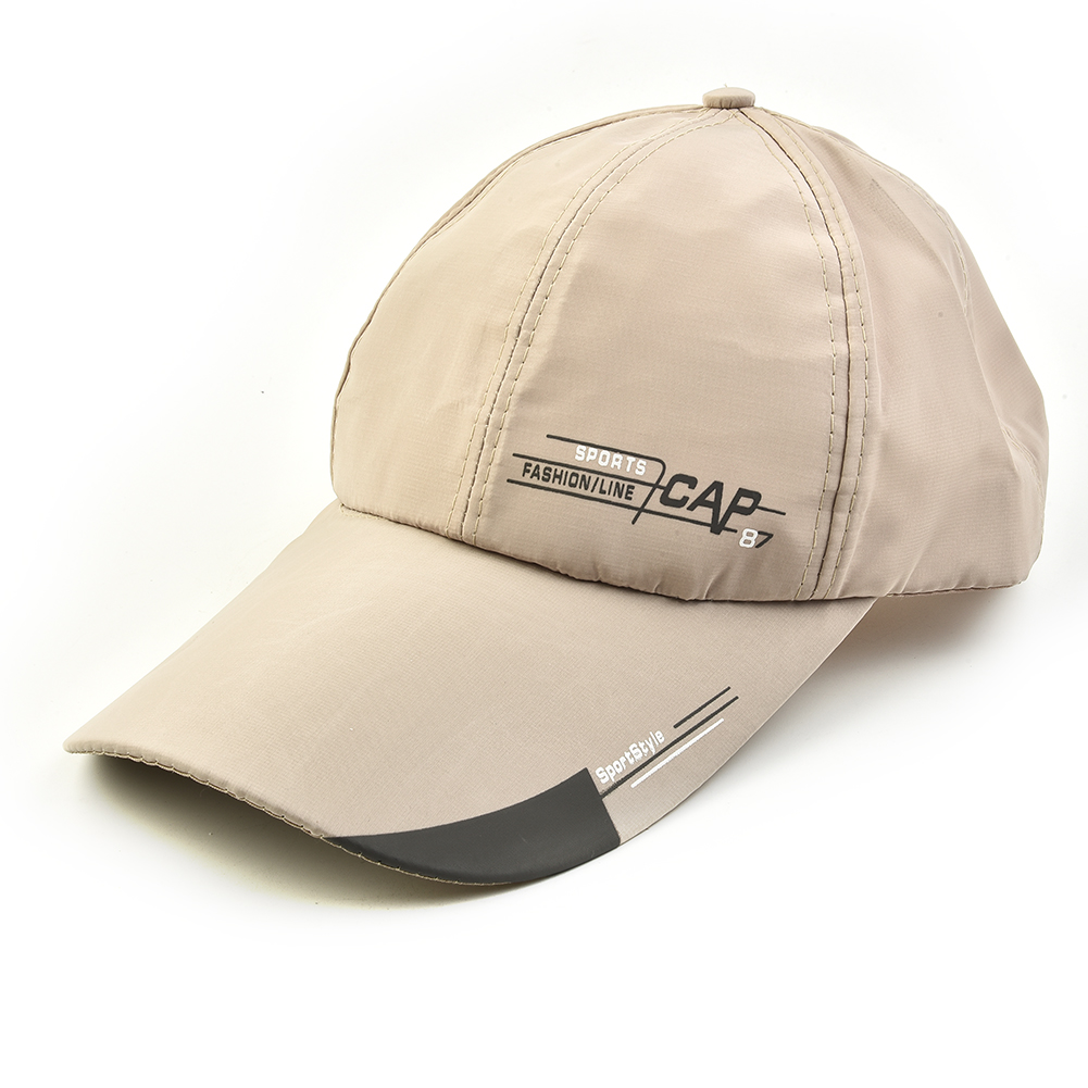 1 gorra de béisbol de ala larga, gorra con visera, impermeable, deporte, lengua de pato, mujeres, hombres, gorra de béisbol de secado rápido para exteriores, gorra ajustable para el sol: Caqui