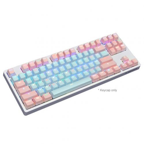 87 unids/set PBT, reemplazo de teclas de teclado mecánico a prueba de luz: Pink Blue