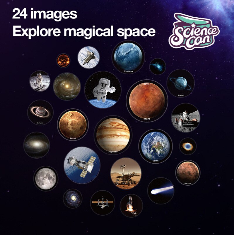 LED Sky Projector Colorful Solar System Rotating Voice Control Music Player Tecnology DIY Planetarium Model STEAM Education Toy