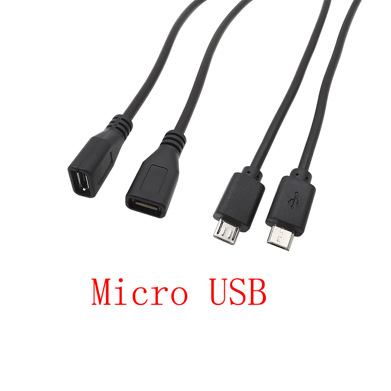 USB-voedingskabel Micro USB / USB 2.0 Type A / Type C 2/4 Pin Stekker Vrouwelijke Jack Draadconnector Data-oplaadsnoeren 30CM