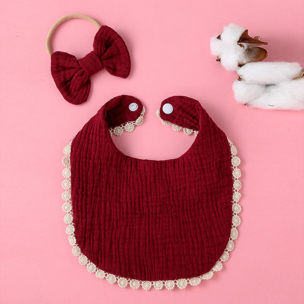 2 pezzi bavaglini per bambini triangolo doppio bavaglino in cotone nappa Saliva asciugamano fascia per bambini neonati ragazze grembiule bavaglini in cotone Bandana: Red