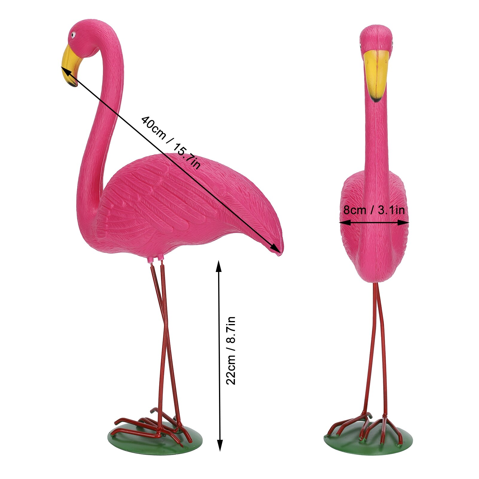 Figuras de pájaros de plástico de alta simulación, decoración de césped, protectores de jardín: M