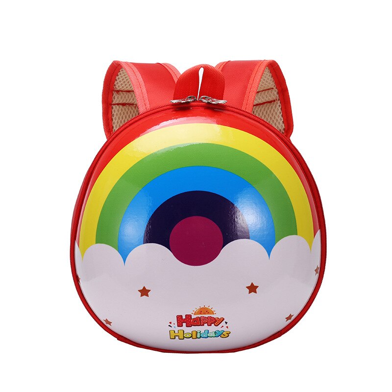 Kinderen baby rugzak wandelen veiligheidstuig teugels peuter riem tas anti-verlies schattige cartoon rugzakken regenboog: Rood