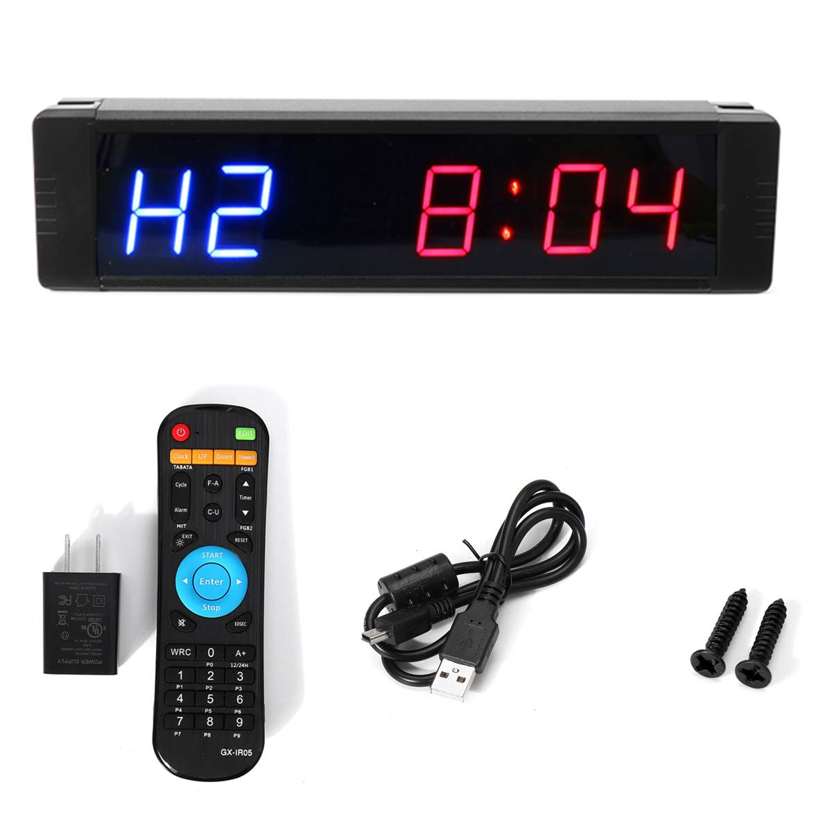 Training Timer LED Display Electronic Clock Stopwatch Interval Timer Prescise Wall Clock with Remote for Gym Fitness Training