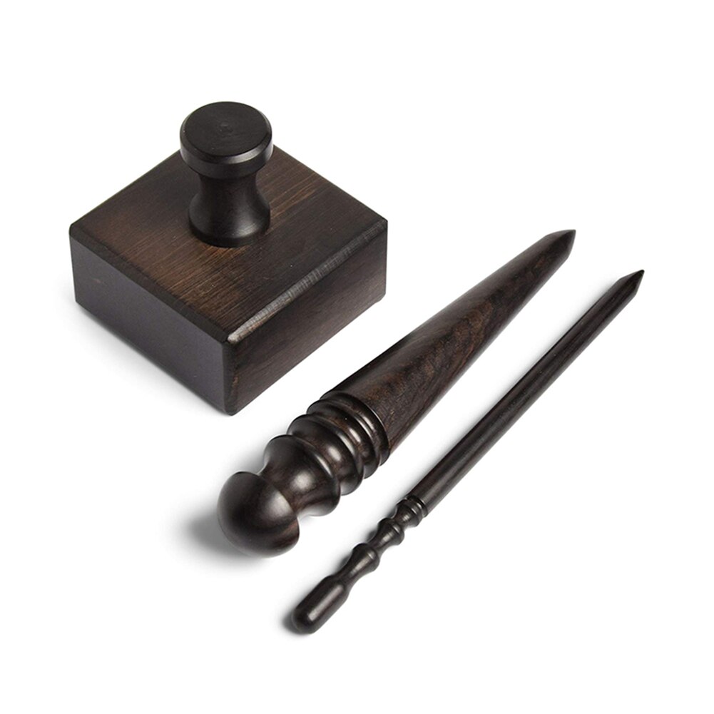 3 Types Ebony Grinding Block/Rod Smooth Polish Leather Edge DIY Leather Grinding Tool Leather Craft Edge Burnisher Kit