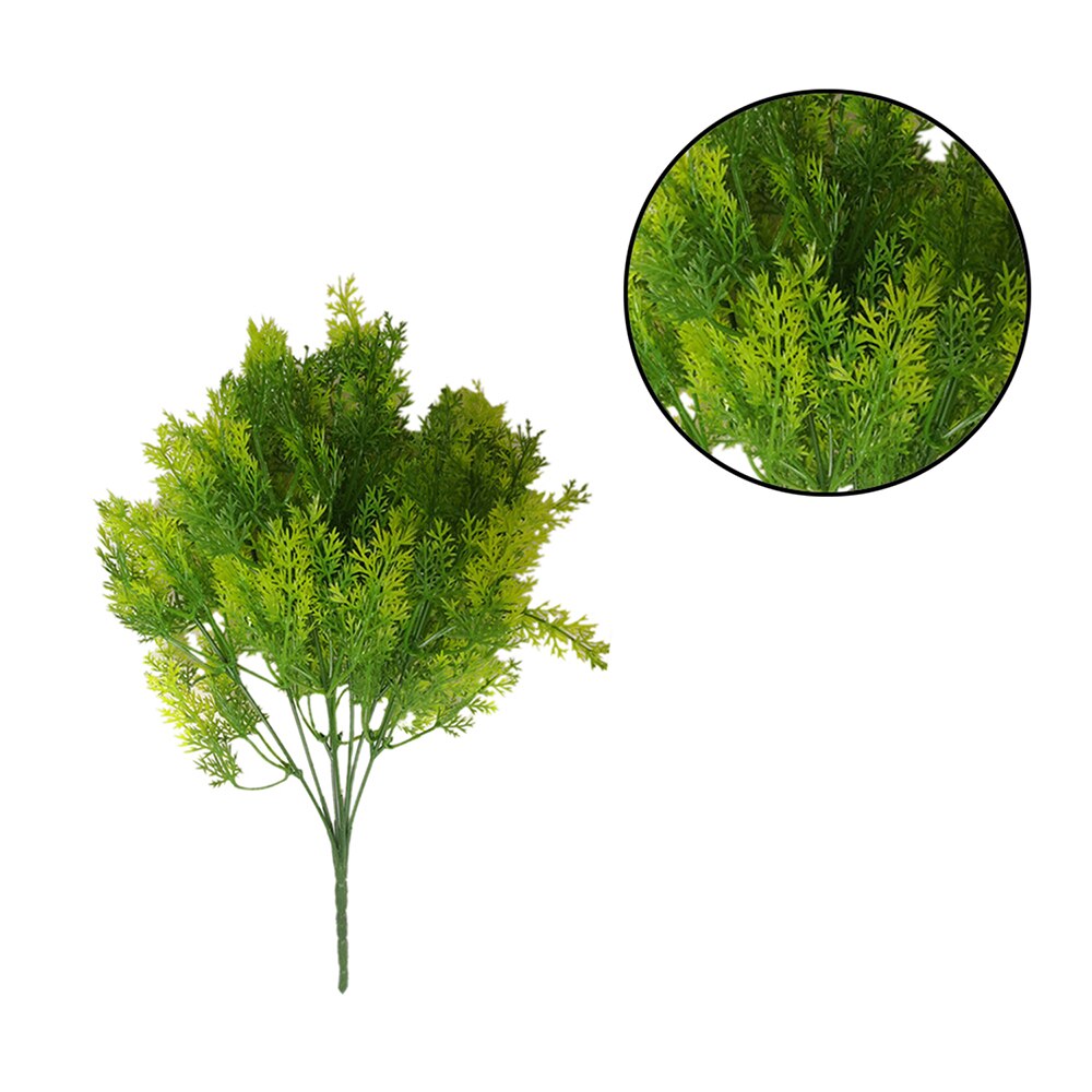 7 heads Artificial Green Cypress Tree Leaf Pine Needle Leaves Branch Christmas Wedding Home Office Hotel Decoration