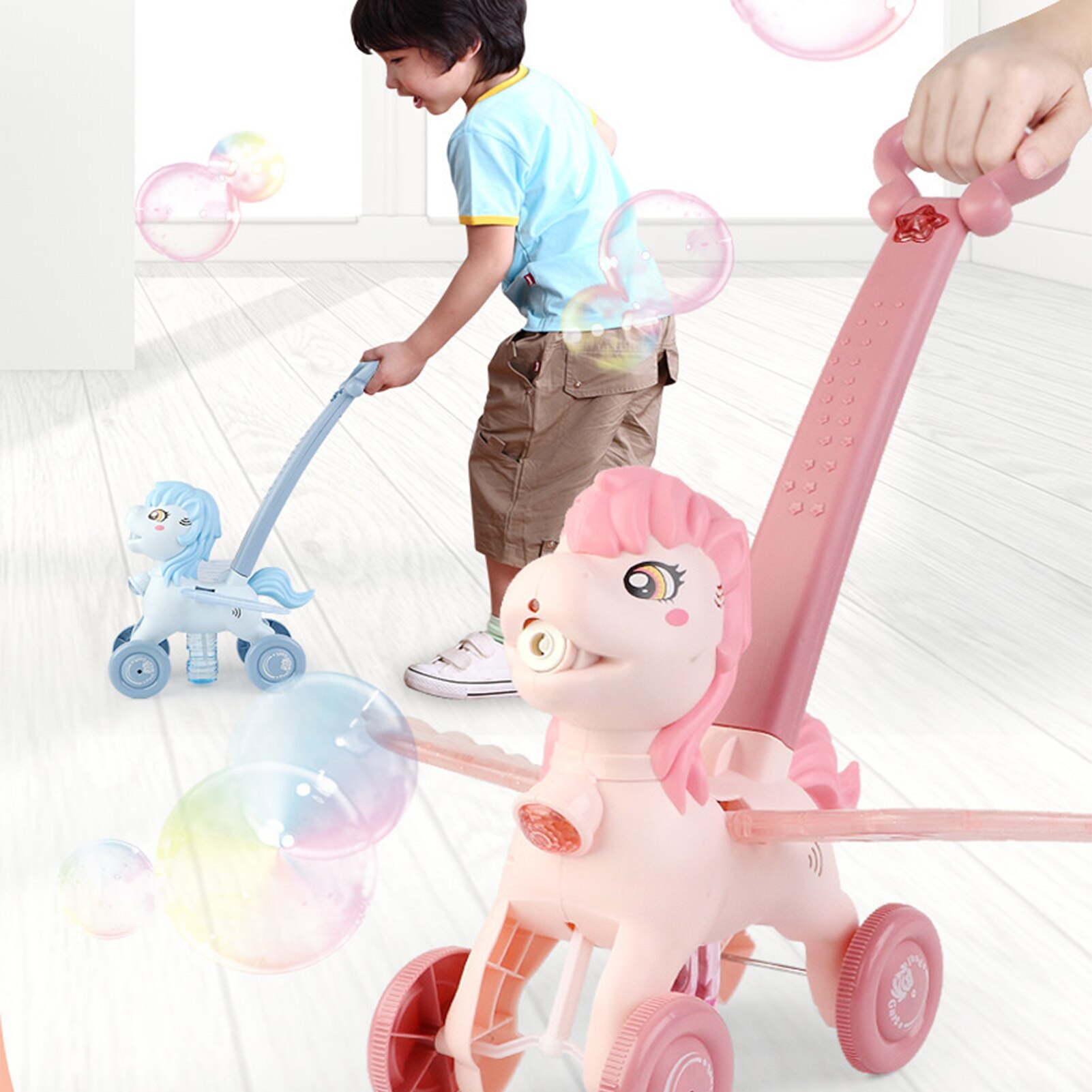 Kinderen Bubble Blazen Push Speelgoed Outdoor Elektrische Bubble Automatische Blazen Machine Kinderen Hand Push Leuke Dier Bellen Maker Speelgoed