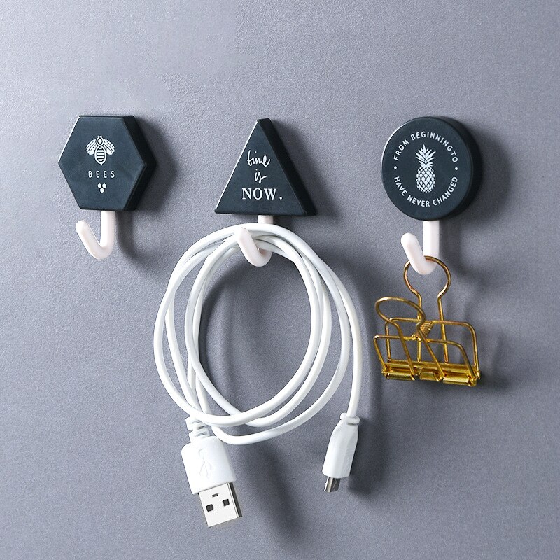 Wall Mount for Keys Hook Rack Plastic Hanger Keys Holder Wall Home 3 Hook Coat Hanger Hook Door Hangers Kitchen