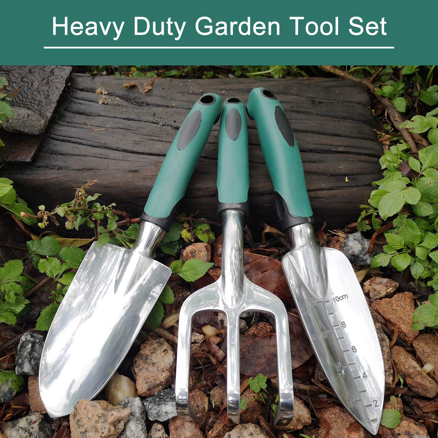 Haom Garden Tool Hand Trowel Bonsai Shovel Rake,Cultivator,Weeder Tools With Ergonomic Handle,Garden Lawn Farmland Transplant