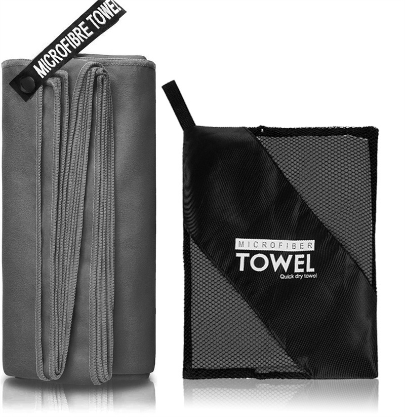 Verdikte microvezelhanddoek voor reizen, sport, sneldrogend, superabsorberend, grote haarhanddoek, superzacht en lichtgewicht fitnesshanddoek: Bruin